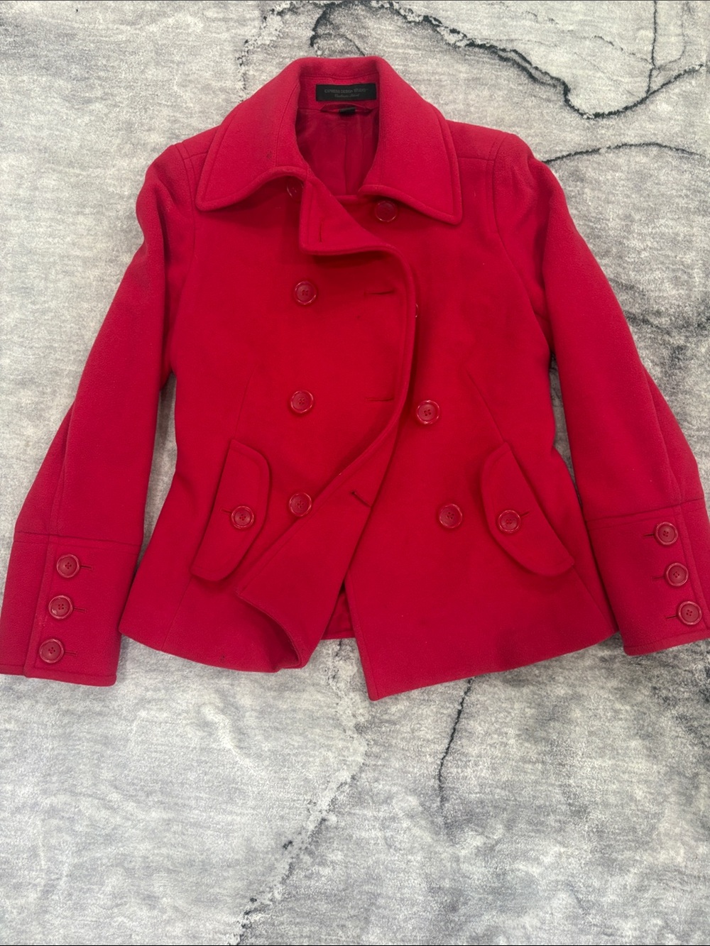 Women’s dark pink Wool Peacoat
